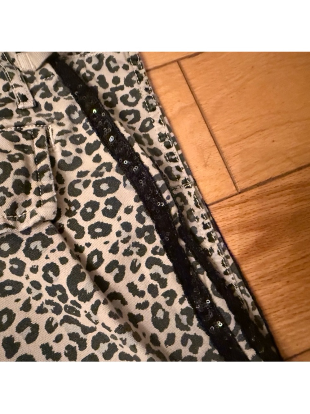 Da-Nang Leopard Print Cargo Pants in Beige and Black - Picture 7 of 10